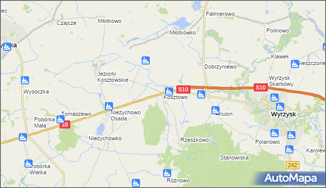 mapa Kosztowo, Kosztowo na mapie Targeo