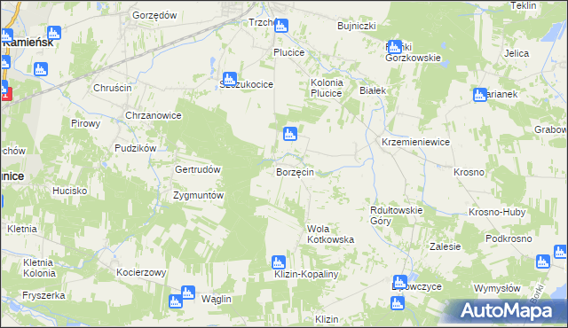 mapa Kotków gmina Gorzkowice, Kotków gmina Gorzkowice na mapie Targeo