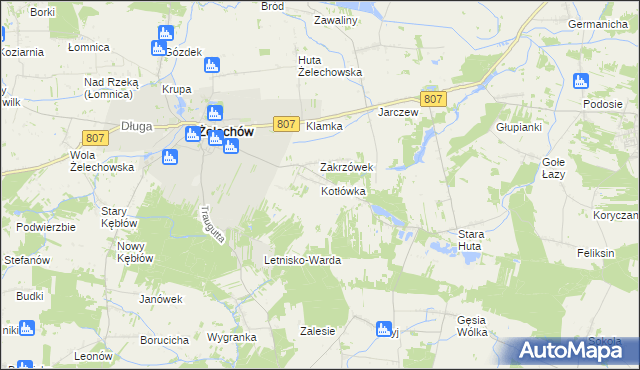 mapa Kotłówka gmina Żelechów, Kotłówka gmina Żelechów na mapie Targeo