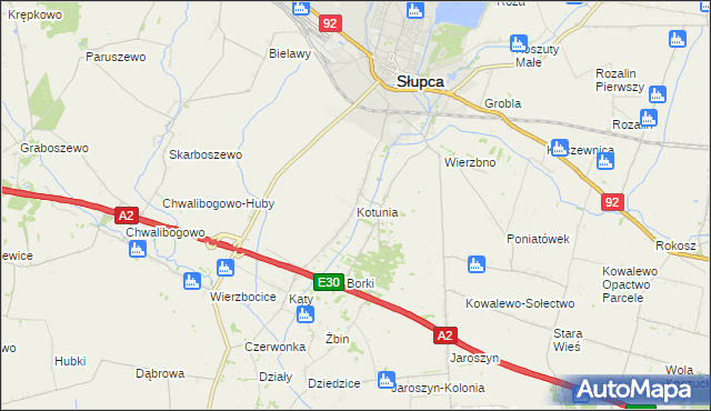 mapa Kotunia, Kotunia na mapie Targeo