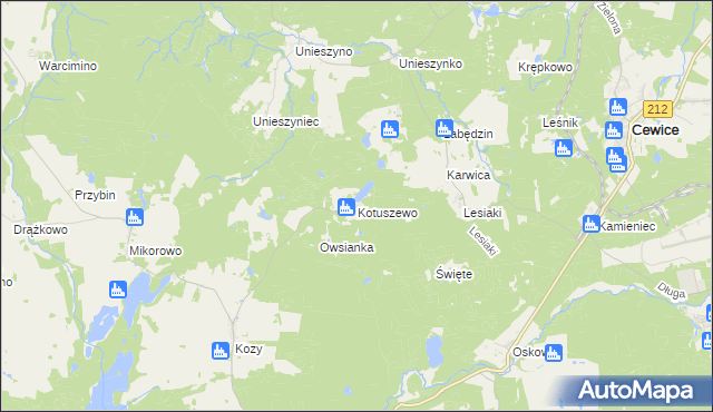 mapa Kotuszewo, Kotuszewo na mapie Targeo