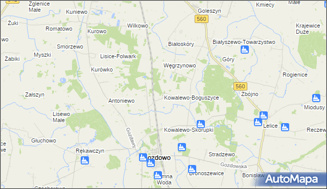 mapa Kowalewo-Boguszyce, Kowalewo-Boguszyce na mapie Targeo