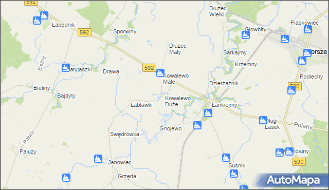 mapa Kowalewo Duże, Kowalewo Duże na mapie Targeo