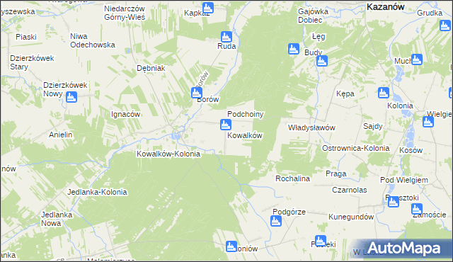 mapa Kowalków, Kowalków na mapie Targeo