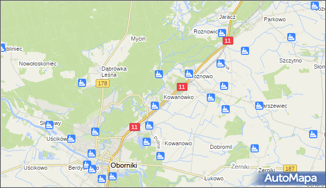 mapa Kowanówko, Kowanówko na mapie Targeo