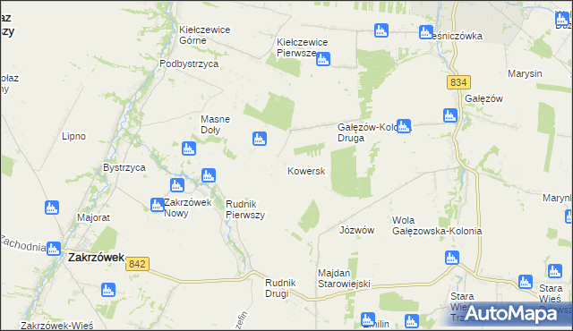 mapa Kowersk, Kowersk na mapie Targeo