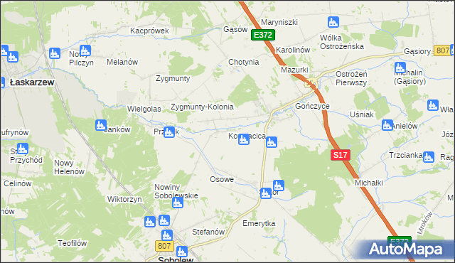 mapa Kownacica, Kownacica na mapie Targeo