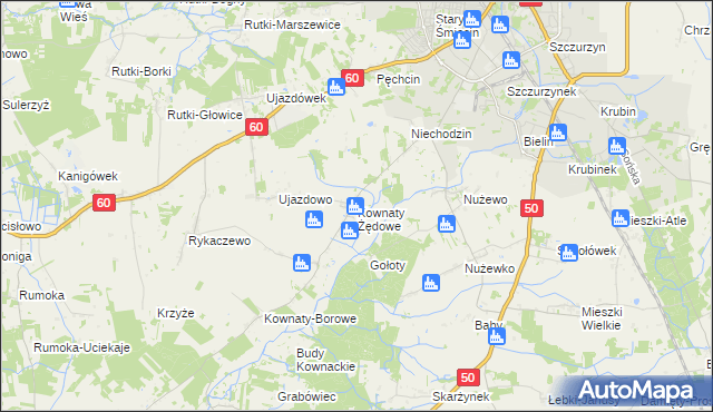 mapa Kownaty Żędowe, Kownaty Żędowe na mapie Targeo