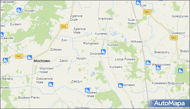 mapa Kozice gmina Gozdowo, Kozice gmina Gozdowo na mapie Targeo