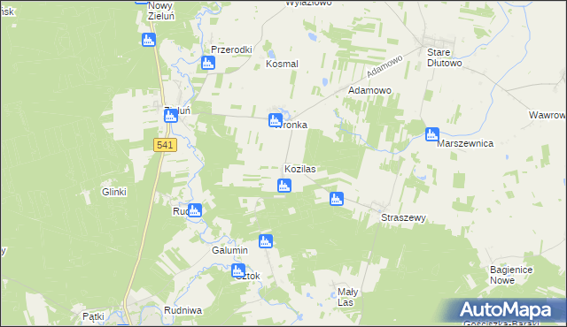 mapa Kozilas, Kozilas na mapie Targeo