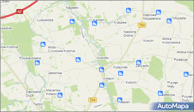 mapa Koziołki, Koziołki na mapie Targeo