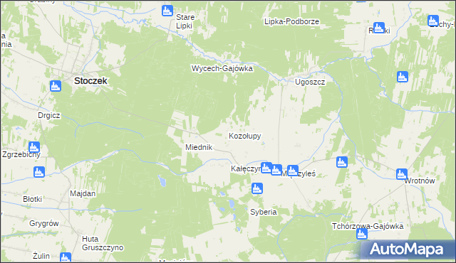 mapa Kozołupy, Kozołupy na mapie Targeo