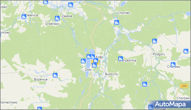 mapa Krąg gmina Polanów, Krąg gmina Polanów na mapie Targeo