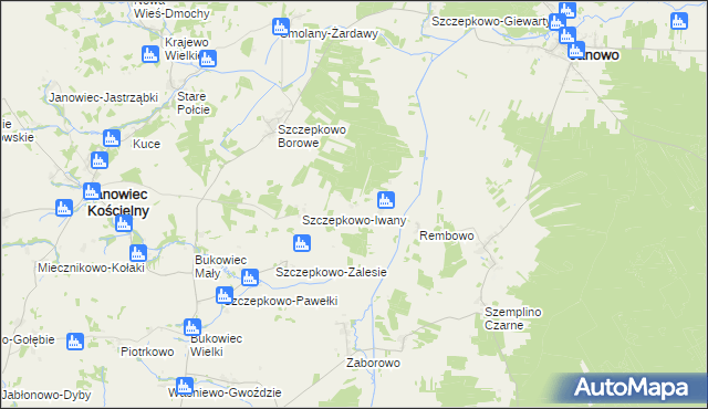 mapa Krajewo-Kawęczyno, Krajewo-Kawęczyno na mapie Targeo