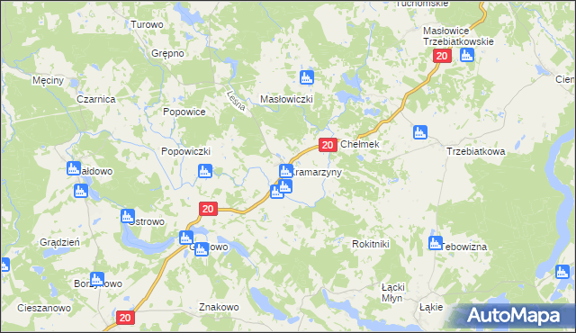 mapa Kramarzyny, Kramarzyny na mapie Targeo