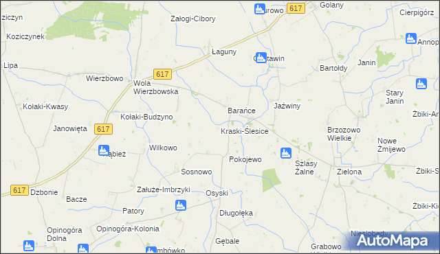 mapa Kraski-Ślesice, Kraski-Ślesice na mapie Targeo