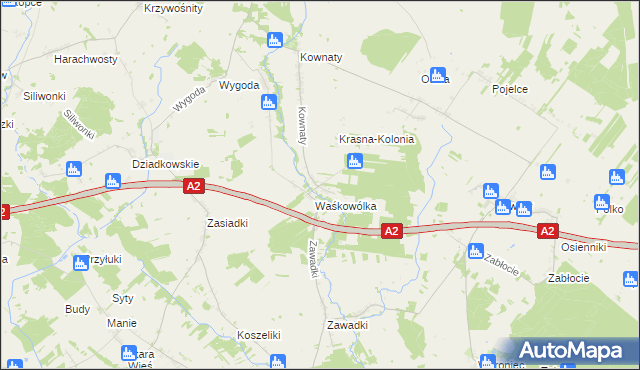 mapa Krasna gmina Huszlew, Krasna gmina Huszlew na mapie Targeo