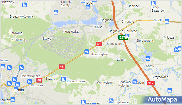 mapa Krasnogliny, Krasnogliny na mapie Targeo