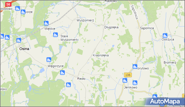 mapa Krasnołęka, Krasnołęka na mapie Targeo