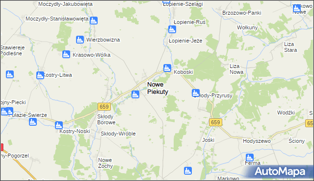 mapa Krasowo-Siódmaki, Krasowo-Siódmaki na mapie Targeo