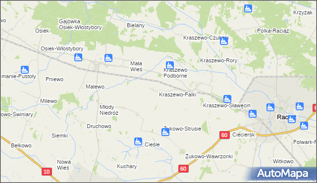 mapa Kraszewo-Falki, Kraszewo-Falki na mapie Targeo