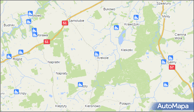 mapa Krekole, Krekole na mapie Targeo