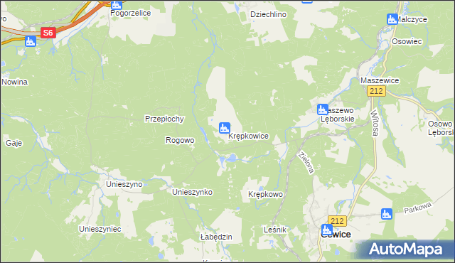 mapa Krępkowice, Krępkowice na mapie Targeo