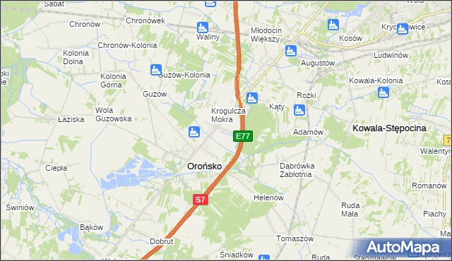 mapa Krogulcza Sucha, Krogulcza Sucha na mapie Targeo