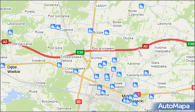 mapa Królewiec gmina Mińsk Mazowiecki, Królewiec gmina Mińsk Mazowiecki na mapie Targeo
