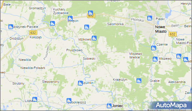 mapa Królewo gmina Joniec, Królewo gmina Joniec na mapie Targeo