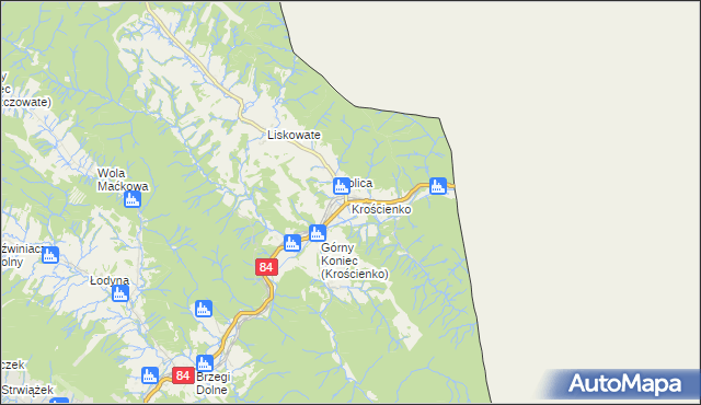 mapa Krościenko, Krościenko na mapie Targeo