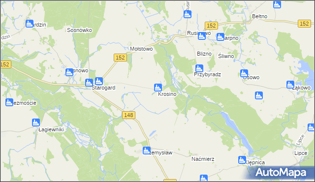 mapa Krosino gmina Resko, Krosino gmina Resko na mapie Targeo