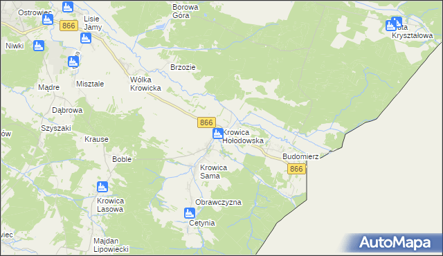 mapa Krowica Hołodowska, Krowica Hołodowska na mapie Targeo