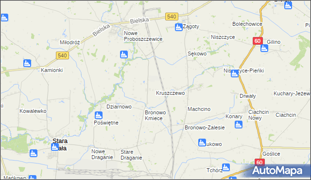 mapa Kruszczewo, Kruszczewo na mapie Targeo