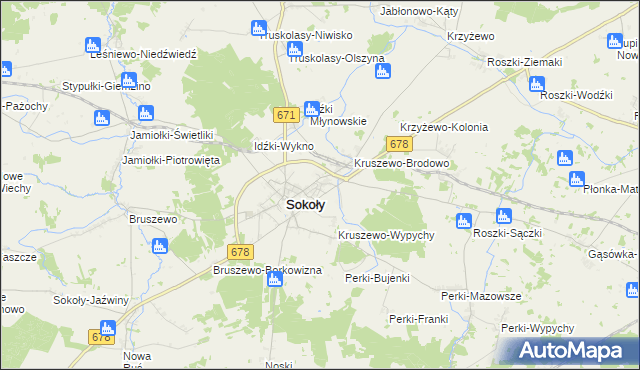 mapa Kruszewo-Głąby, Kruszewo-Głąby na mapie Targeo