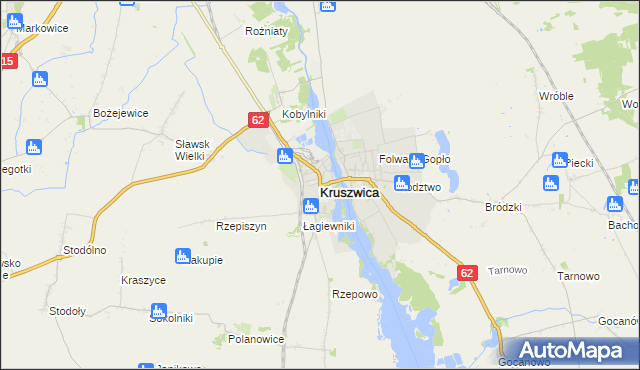 mapa Kruszwica, Kruszwica na mapie Targeo
