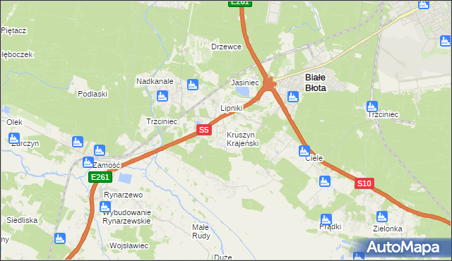 mapa Kruszyn Krajeński, Kruszyn Krajeński na mapie Targeo