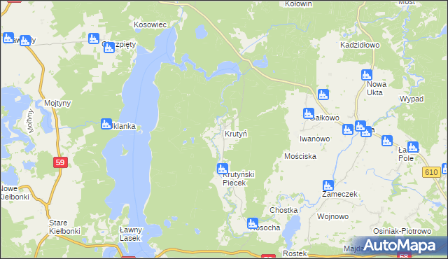 mapa Krutyń, Krutyń na mapie Targeo