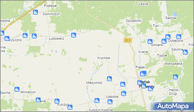 mapa Krychów, Krychów na mapie Targeo