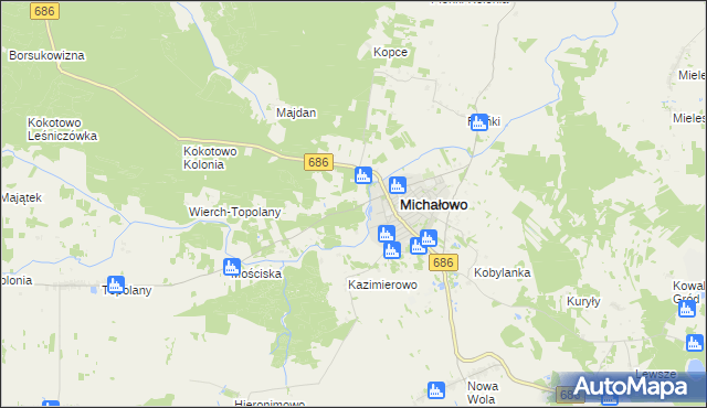 mapa Krynica gmina Michałowo, Krynica gmina Michałowo na mapie Targeo