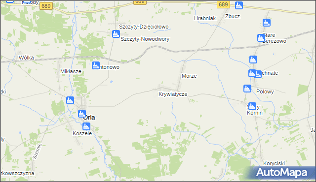 mapa Krywiatycze, Krywiatycze na mapie Targeo