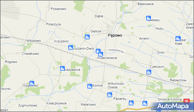 mapa Krzekotowice, Krzekotowice na mapie Targeo