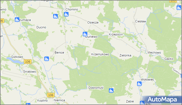 mapa Krzemykowo, Krzemykowo na mapie Targeo