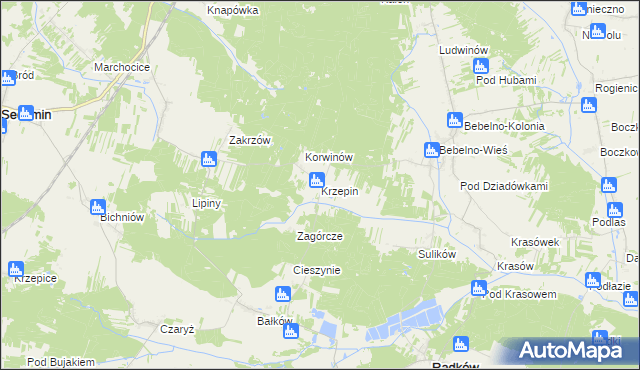 mapa Krzepin, Krzepin na mapie Targeo