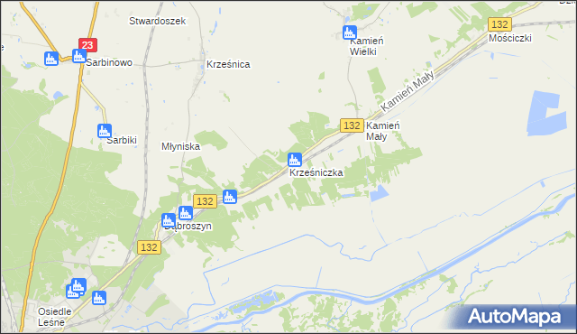 mapa Krześniczka, Krześniczka na mapie Targeo