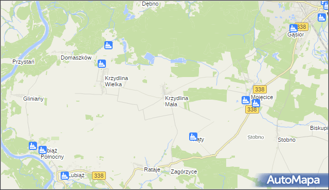 mapa Krzydlina Mała, Krzydlina Mała na mapie Targeo