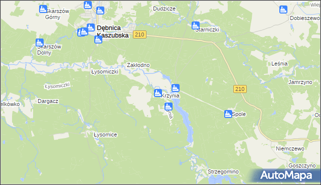 mapa Krzynia, Krzynia na mapie Targeo