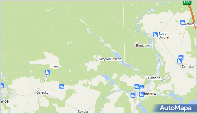 mapa Krzywokleszcz, Krzywokleszcz na mapie Targeo