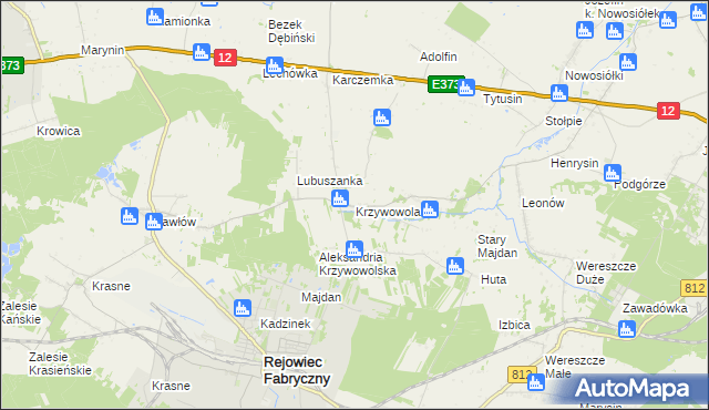 mapa Krzywowola, Krzywowola na mapie Targeo