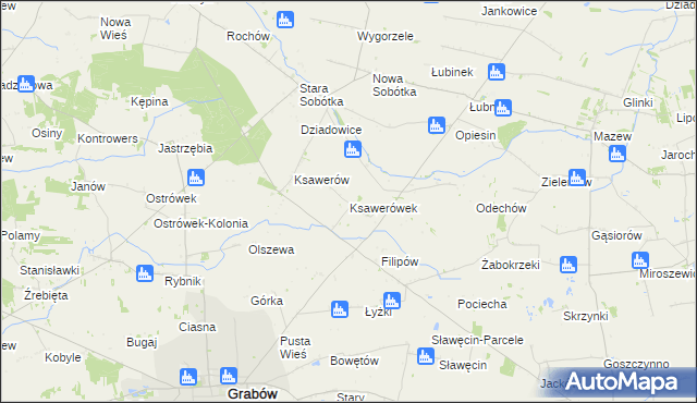 mapa Ksawerówek, Ksawerówek na mapie Targeo